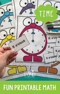 Clock printables for learning to tell the time in kindergarten