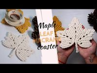 How to make macrame maple leaf pattern coaster: DIY maple leaf macrame coaster tutorial step by step - YouTube