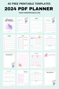 Free 2024 PDF Planner - 40 Beautiful Templates! Homeschool planner printable #canvakeywordideas #pocketplanner #lifeplanner #weddingplanningtips⭐