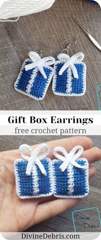 A Gift For You! - Gift Box Earrings free crochet pattern