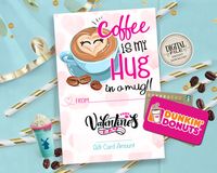 Valentine's Day Gift Card Holder - Coffee Gift Card Printable - Teacher Coffee Valentine Card - Coffee Puns - INSTANT DOWNLOAD