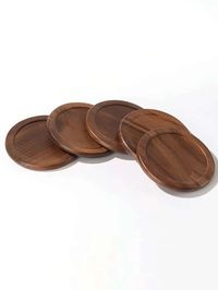 1pc Round Coaster, Modern Wood Anti-slip Table Mat For Household | SHEIN EUQS