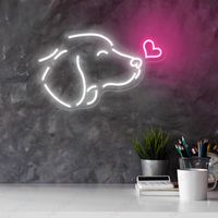 Dog Neon Sign Animal Puppy Light Neon Pink Sign Hey dog moms and dog dads! Let's give your puppy a big surprise and create a gorgeous space to treasure every moment with your loved dogs. Dog Neon Sign Animal Puppy Light Neon Pink Sign will be your best choice! Beautiful, cute and charming, a dog neon light sign will light up the whole space that makes you feel relaxed in your own style. Neon sign dog led light is not only a wonderful room decor, bar decor, pet shop decor,... but also a perfect p