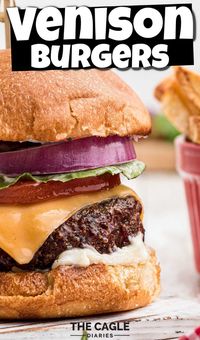 If you have access to some deer ground meat, you need to make these venison burgers (deer burgers) - they're juicy, seasoned just right and are full of flavor!