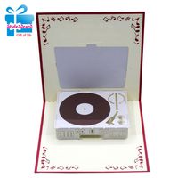 Record player 3d pop-up card