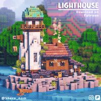 This is a simple and cute lighthouse that you can make in Minecraft survival mode! It has a complete inside and is great for regular gamers. If you become a supporter on Patreon, you can get the Schematic <3