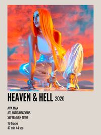 minimal aesthetic polaroid album poster for heaven and hell by ava max