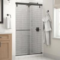 Delta Simplicity 60 x 71-1/2 in. Frameless Mod Soft-Close Sliding Shower Door in Chrome with 1/4 in. (6mm) Niebla Glass-SD3443112 - The Home Depot