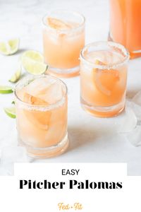 These easy pitcher palomas are a refreshing and fizzy margarita alternative that are perfect for any party or summer gathering!