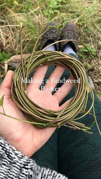 Suzie Grieve on Instagram: "Evening bindweed weaving. Felt the urge the have a weaving evening but had no leaves pre soaked. Thank goodness for that speedily rehydrating bindweed and bark 😁 I have such admiration for all those willow weavers who sometimes need to soak their material days in advance, the level of organisation that must take ! 🤯 . . . . #bindweed #weaving #weaver #basketry #wildbasketry #basketmaker #fibreart #naturalfibres #natureinspired #traditionalcraft #slowcraft #naturec