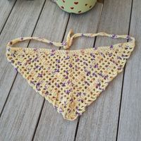 Modern Crochet Bandana Head Scarf - Banana Cinnamon - Sandra Stitches