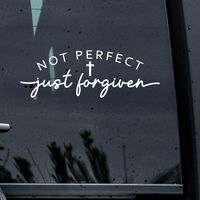 Not Perfect Just Forgiven Cross Decal, Christian Decal, God Car Decal, Forgiven Car Decal, Christian Car Decal, Gift For Mother, Jesus Decal by OldMadisonRd on Etsy