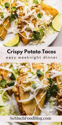 Crispy potato tacos are an easy vegetarian and gluten-free taco recipe that takes 20 minutes to make!