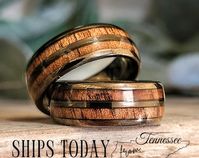 Men's Tungsten Wood Ring Rustic Wedding Band With Dual Wooden Inlays, Black Tungsten Ring, Unique Men's Jewelry Gift, Stylish Design - Etsy