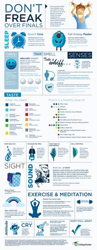 Inforgraphic Stress - Don't freak over Finals - tips for students