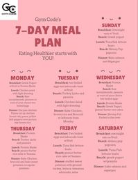 Have a busy day or tired of eating food for convenience. Try this weekly meal plan or get one customize to fit your lifestyle.