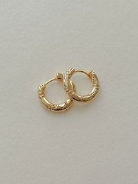 Gold Textured Small Huggie Hoop Earrings. ✦ Material : High quality brass with gold plating ✦ Dimensions : W14.5mm X L14mm X T3mm ✦ This is Etsy exclusive item. ~ Jewellery Care 1. Keep your jewellery away from chemicals such as perfume, makeup, sun-cream, body lotion, and nail polish remover.   2. Keep your jewellery away from water where possible. Remove it before swimming, showering, exercising, etc. 3. Try not to rub your jewellery, and remember to remove it before sleeping. 4. Gently wipe a