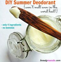 Make your own DIY deodorant that doesn't melt this summer with only 4 ingredients! I’ve been DIYing many of my health and beauty products for quite