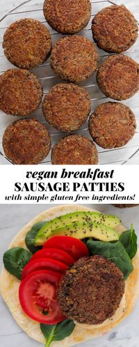 These vegan sausage patties with apple, molasses and lentils are the absolute BEST addition to your weekend breakfast board. This vegan breakfast sausage patties recipe is 100% gluten free, egg free and packed with fibre! #glutenfreerecipes #veganbreakfast #breakfastsausage