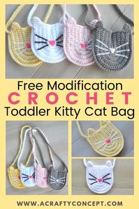 How To Make A Cute Crochet Kitty Purse For Little Girls