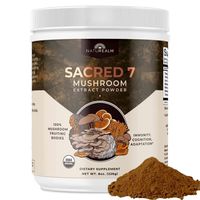 SACRED 7 Mushroom Extract Powder - USDA Organic - Lion's Mane, Reishi, Cordyceps, Maitake, Shiitake, Turkey Tail, Chaga - 8 Oz - Supplement - Add to Coffee/Tea/Smoothies - Whole Mushrooms - No fillers