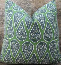 Designer Pillow Cover LFANY Paisley Kelly Green - Etsy