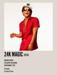 minimal aesthetic polaroid album poster for 24k magic by bruno mars