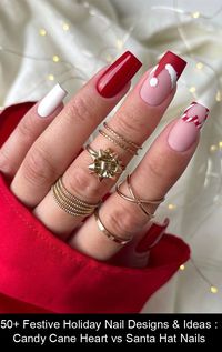 59. Candy Cane Heart vs Santa Hat Nails Christmas is certainly a magical time. Wherever you go you will hear festive songs and lots...