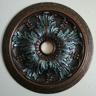 ELEGANT HAND PAINTED TURQUOISE COPPER CEILING MEDALLION CHANDELIER WALL DECOR 20 | eBay