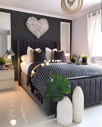 Black master bedroom