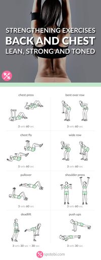 Lift your breasts naturally! Try these chest and back strengthening exercises for women to help you tone, firm and lift your chest and improve your posture. http://www.spotebi.com/workout-routines/chest-back-strengthening-exercises-lean-strong-toned/