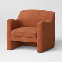 Maldone Curved Upholstered Accent Chair Rust - Threshold™: Luxury Glam Furniture, No Assembly, Polyester Fabric : Target