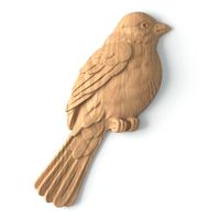 This original wooden onlay (left version) in the form of a sparrow can be safely combined with floral ornaments or used as a separate element of interior trim.