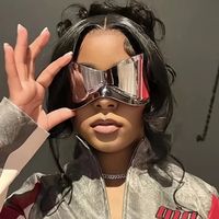 New In Package Oversized Futuristic Mirrored Wrap Around Sunglasses Shades Mercury Silver The Perfect Pair Of Oversized Wrap Around Sunglasses To Show Off Your Futuristic Spirit! Lightweight!