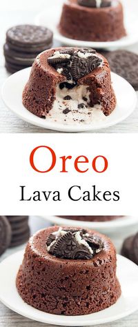 Oreo Lava Cakes. No mixer needed!