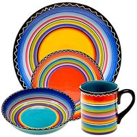 Vibrantly colored for an authentic look and feel, the Certified International Tequila Sunrise Dinnerware and Serveware bring a bold touch of Southwestern flair to your table. These pieces are crafted of durable ceramic and complement any occasion.