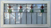 Pretty Nice Mission Flower Stained Glass Hanging Window Panel With Wood Frame