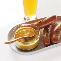 Spicy Beer Mustard | Chef Jeremy Nolen updates German classics at Brauhaus Schmitz in Philadelphia, including this intense mustard for sausages.