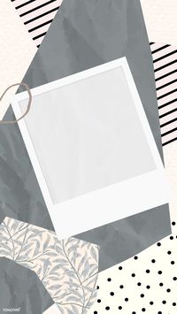 Blank picture frame on scrapped papers pattern mobile phone wallpaper vector | premium image by rawpixel.com / nunny