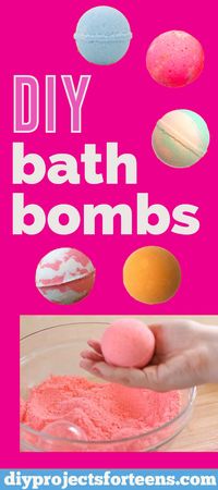 DIY Bath Bombs Recipe and Tutorial - Fun DYI Beauty and Bath Gift - Cool DIY Projects and Crafts for Teens