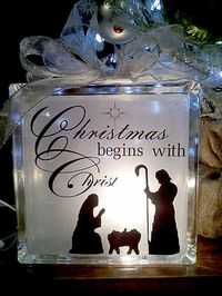 Christmas begins with Christ glass electric nightlight