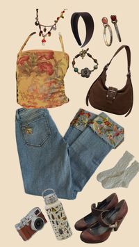 #cottagecore #floral #earthytones #outfit #cute #inspo