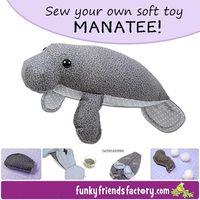 New release!!! Monty the Manatee sewing pattern! | Funky Friends Factory