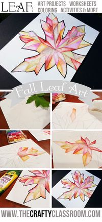 Fall leaf watercolor art