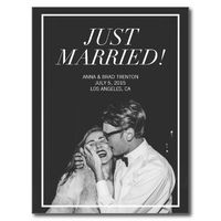 Newsflash! Just Married | Modern Photo Wedding Announcement by Young Wanderlust