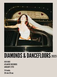 minimal aesthetic polaroid album poster for diamonds and dancefloors by ava max