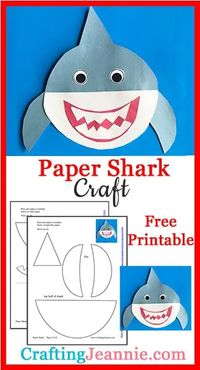 Easy Paper Shark Craft (Great for a Group of Kids) | Crafting Jeannie Crafting Jeannie