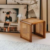 Japanese Rattan Side Table – Minimalist Solid Wood Coffee Table Details : Material: Rattan / Wicker Shape: Square Is Retracted: No Style: Retro nostalgia / Old Furniture Installation Method: self-contained Size: 35*35*35cm Folded: No With Rollers: No Appearance: Modern Style With Storage: No is_ customized: No