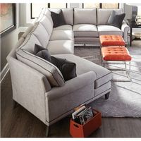 Rowe My Style I & II Transitional Sectional Sofa with Turned Legs and Rolled Arms