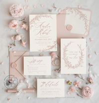 Boho Blush Pink Wedding Invitations Set Template Instant - Etsy